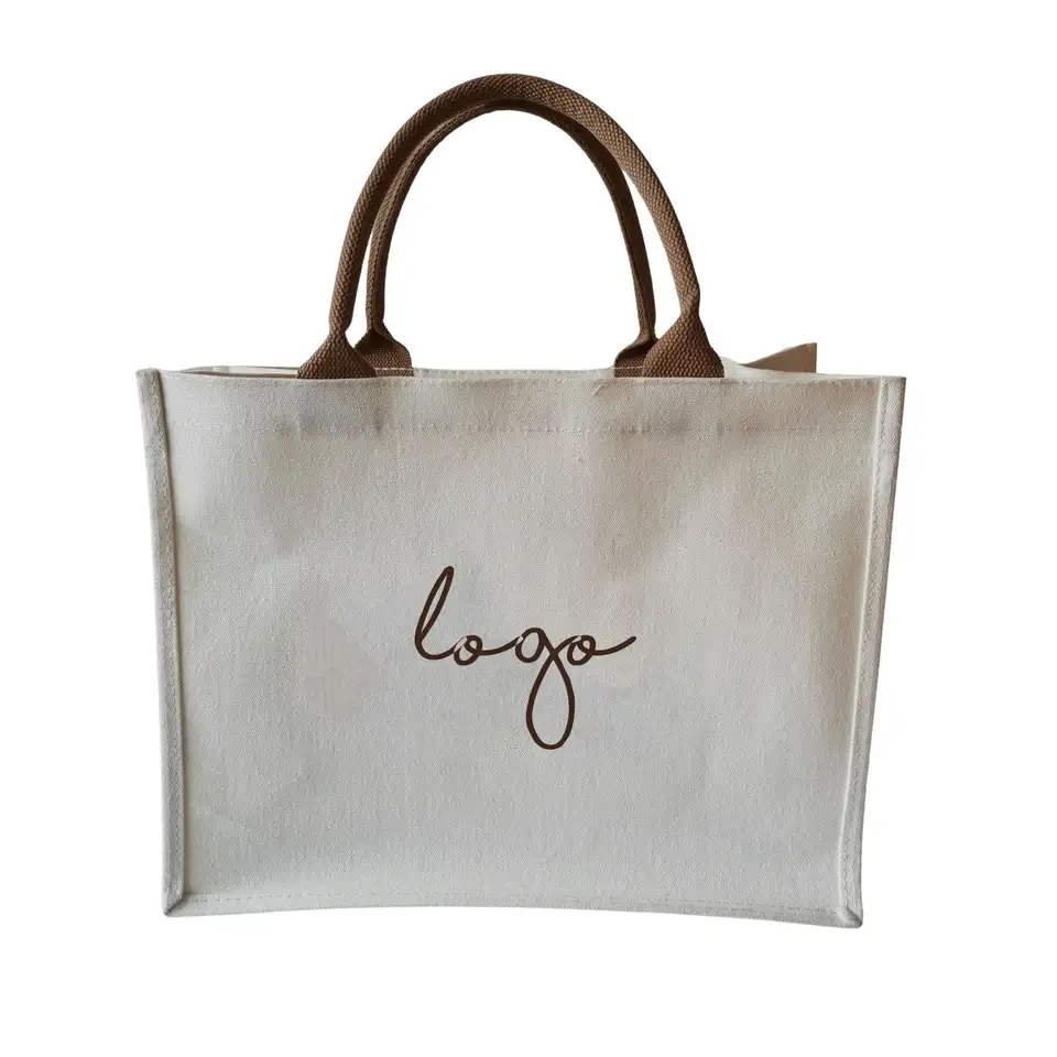 Canvas Bags with Rope Handle Eco Reusable Tote  Shoulder Bag with PVC Liner - 副本